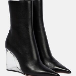 Lucite wedge ankle boots